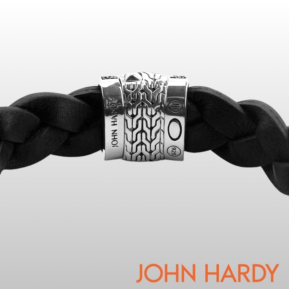 JOHN HARDY Legends Naga Leather 8MM Sapphire Bracelet in Black - Size 7.75" - Picture 4 of 7